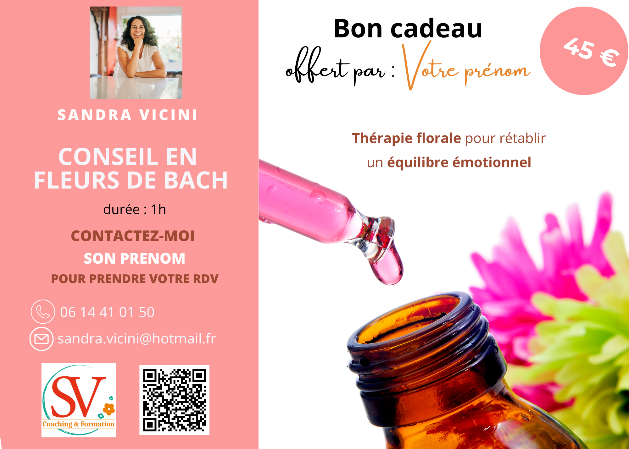 Bon cadeau - 1h séance Conseil Fleurs de Bach
